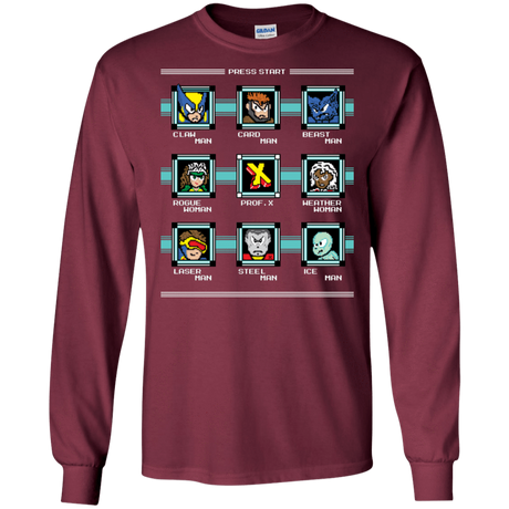 T-Shirts Maroon / S Mega X-Man Men's Long Sleeve T-Shirt