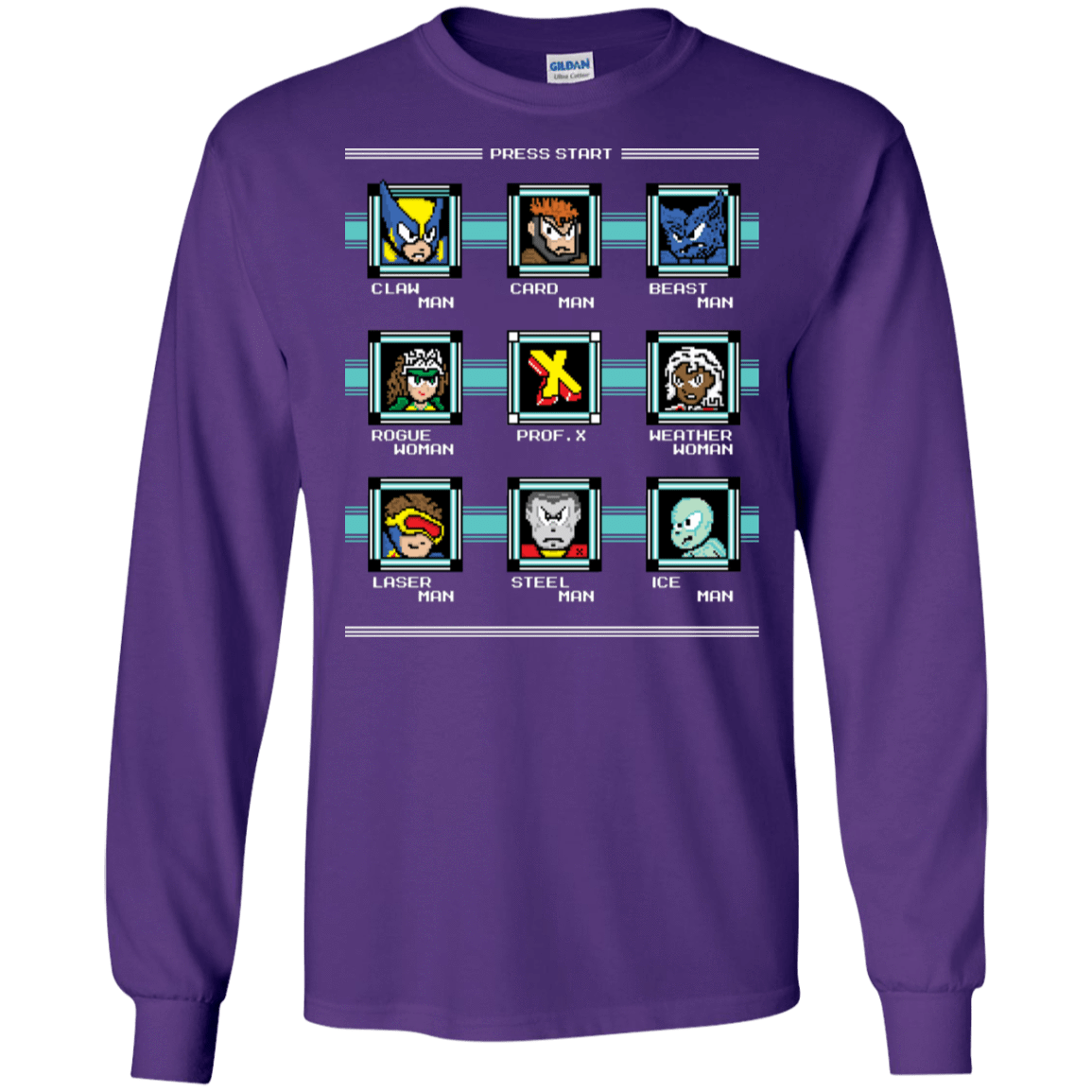 T-Shirts Purple / S Mega X-Man Men's Long Sleeve T-Shirt