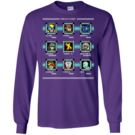 T-Shirts Purple / S Mega X-Man Men's Long Sleeve T-Shirt
