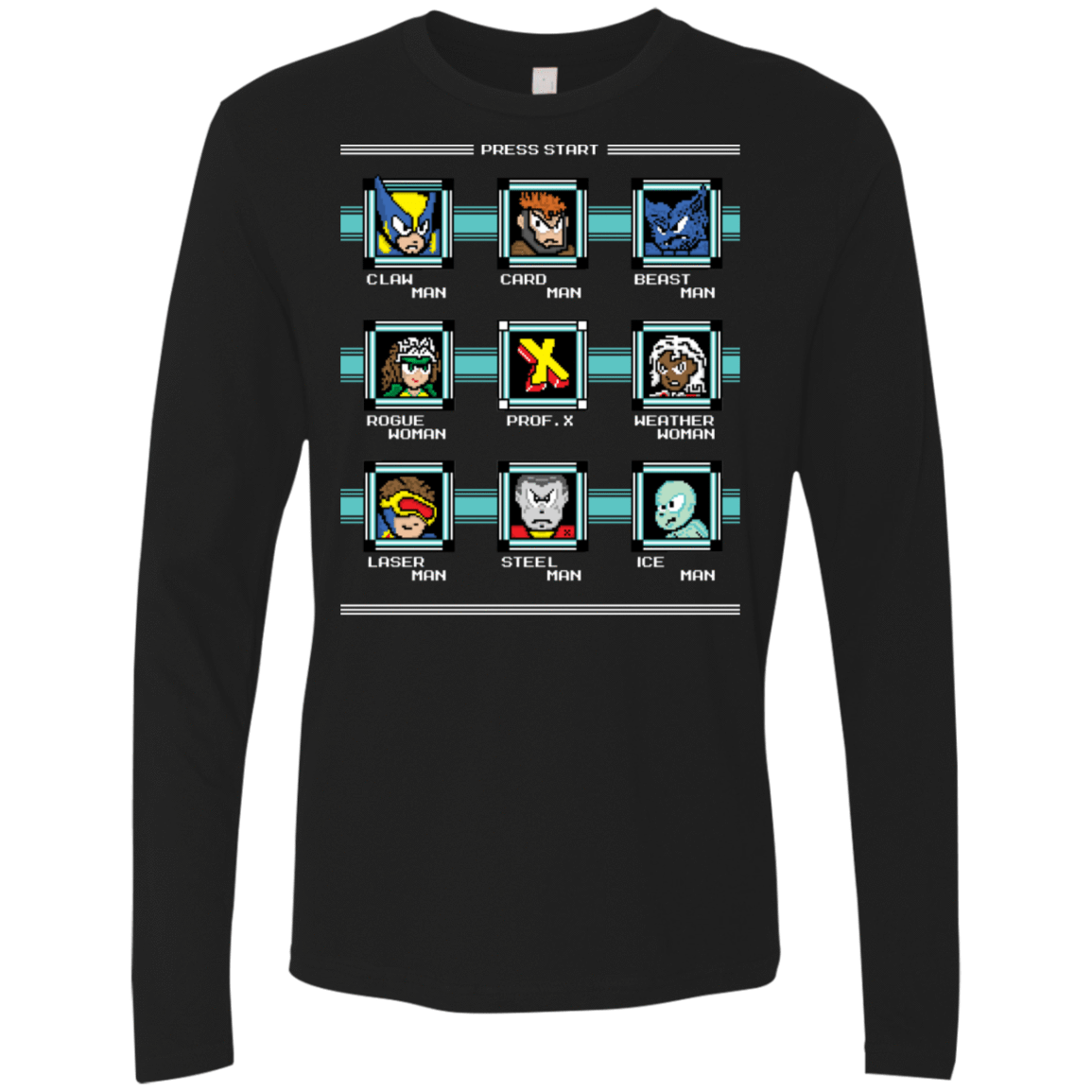 T-Shirts Black / S Mega X-Man Men's Premium Long Sleeve