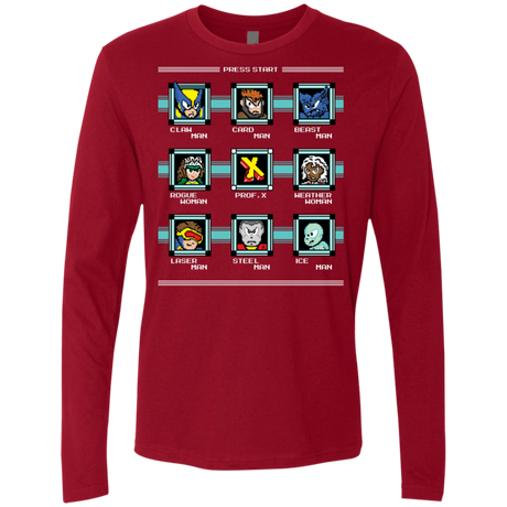 T-Shirts Cardinal / S Mega X-Man Men's Premium Long Sleeve