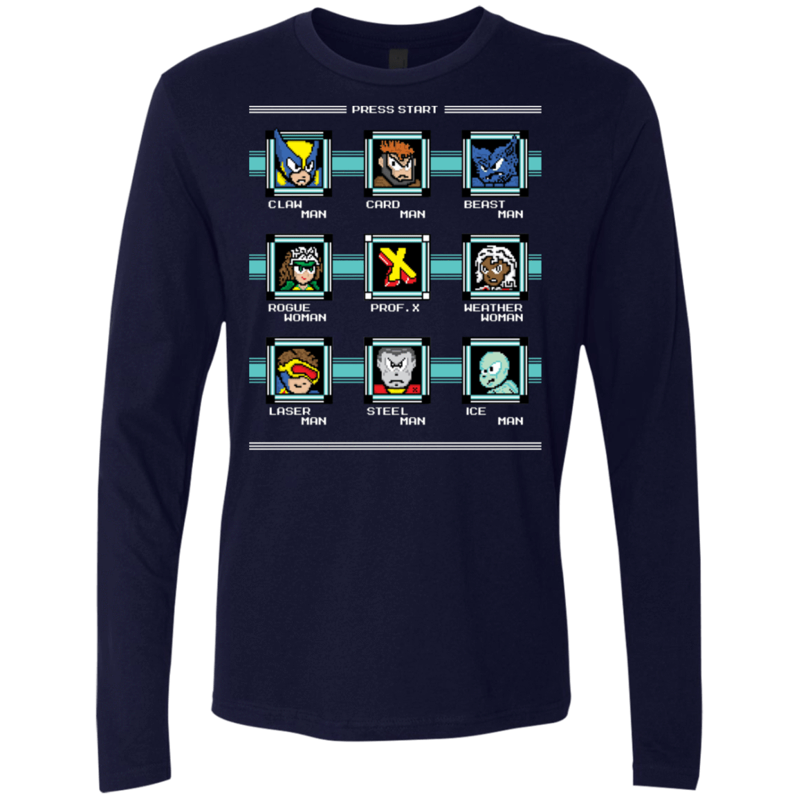 T-Shirts Midnight Navy / S Mega X-Man Men's Premium Long Sleeve