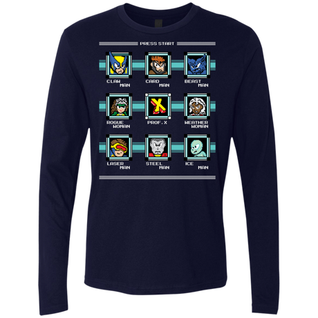 T-Shirts Midnight Navy / S Mega X-Man Men's Premium Long Sleeve