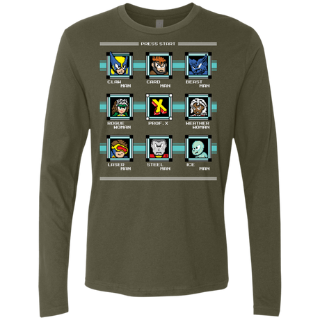 T-Shirts Military Green / S Mega X-Man Men's Premium Long Sleeve