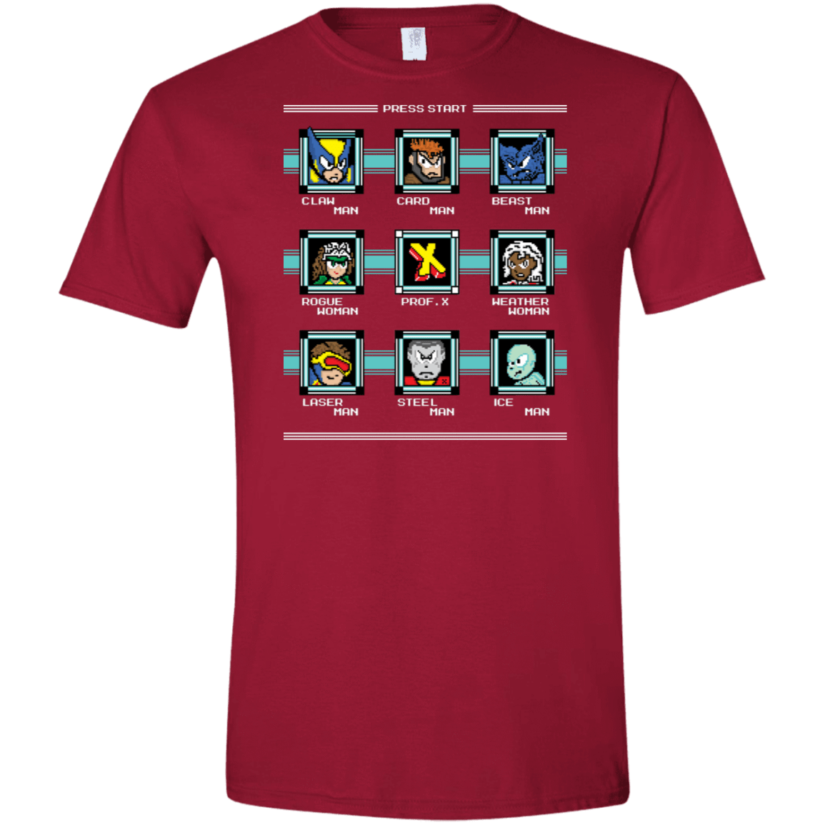 T-Shirts Cardinal Red / S Mega X-Man Men's Semi-Fitted Softstyle