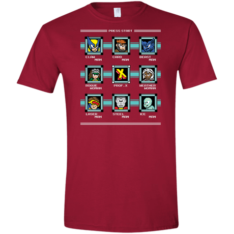 T-Shirts Cardinal Red / S Mega X-Man Men's Semi-Fitted Softstyle
