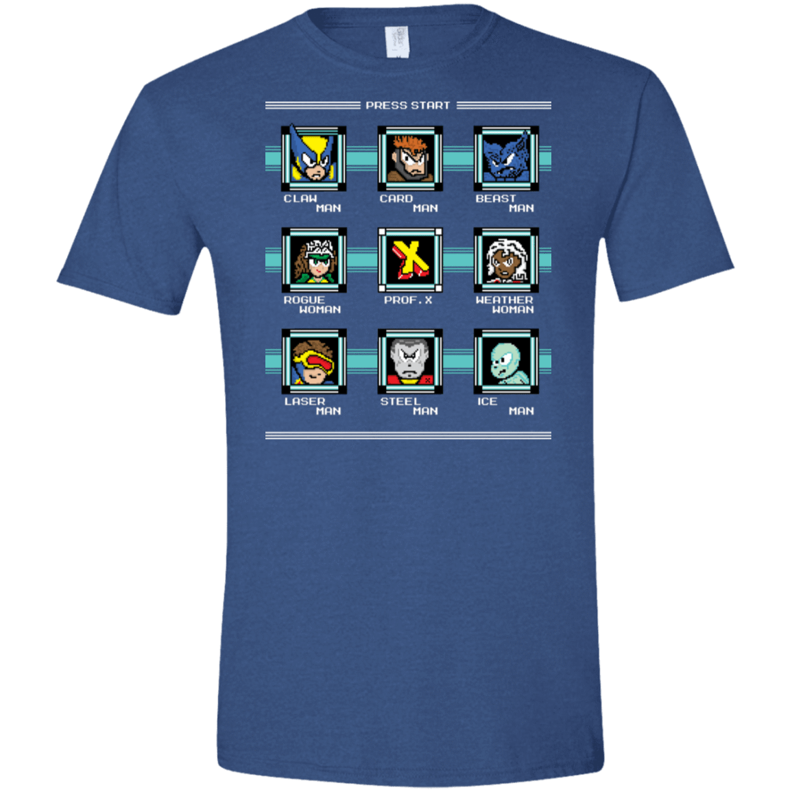 T-Shirts Heather Royal / X-Small Mega X-Man Men's Semi-Fitted Softstyle