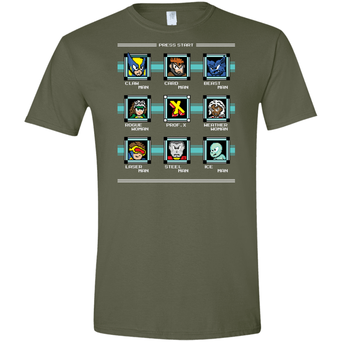 T-Shirts Military Green / S Mega X-Man Men's Semi-Fitted Softstyle