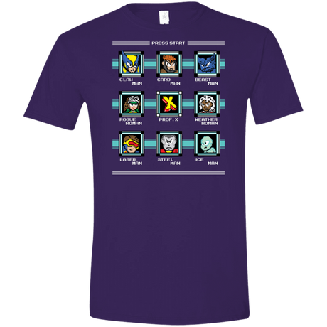 T-Shirts Purple / S Mega X-Man Men's Semi-Fitted Softstyle
