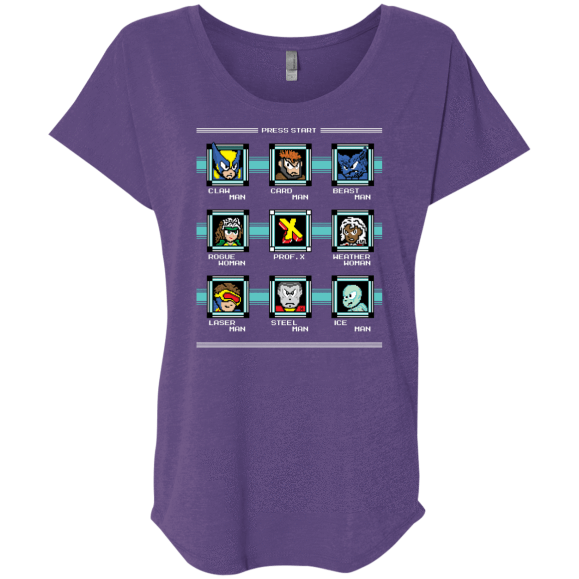T-Shirts Purple Rush / X-Small Mega X-Man Triblend Dolman Sleeve
