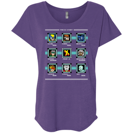 T-Shirts Purple Rush / X-Small Mega X-Man Triblend Dolman Sleeve
