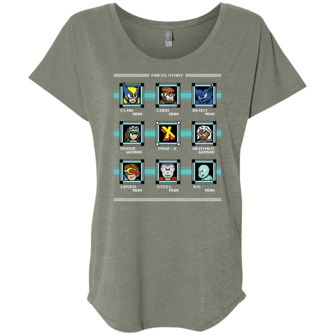 T-Shirts Venetian Grey / X-Small Mega X-Man Triblend Dolman Sleeve