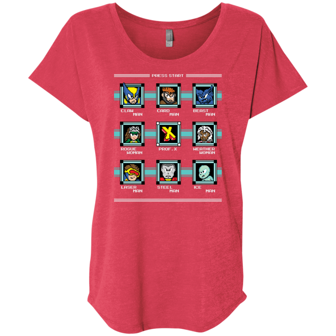 T-Shirts Vintage Red / X-Small Mega X-Man Triblend Dolman Sleeve