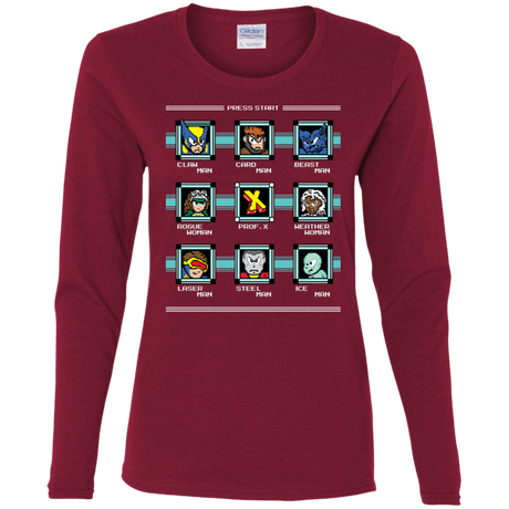 T-Shirts Cardinal / S Mega X-Man Women's Long Sleeve T-Shirt