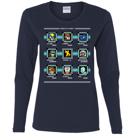 T-Shirts Navy / S Mega X-Man Women's Long Sleeve T-Shirt