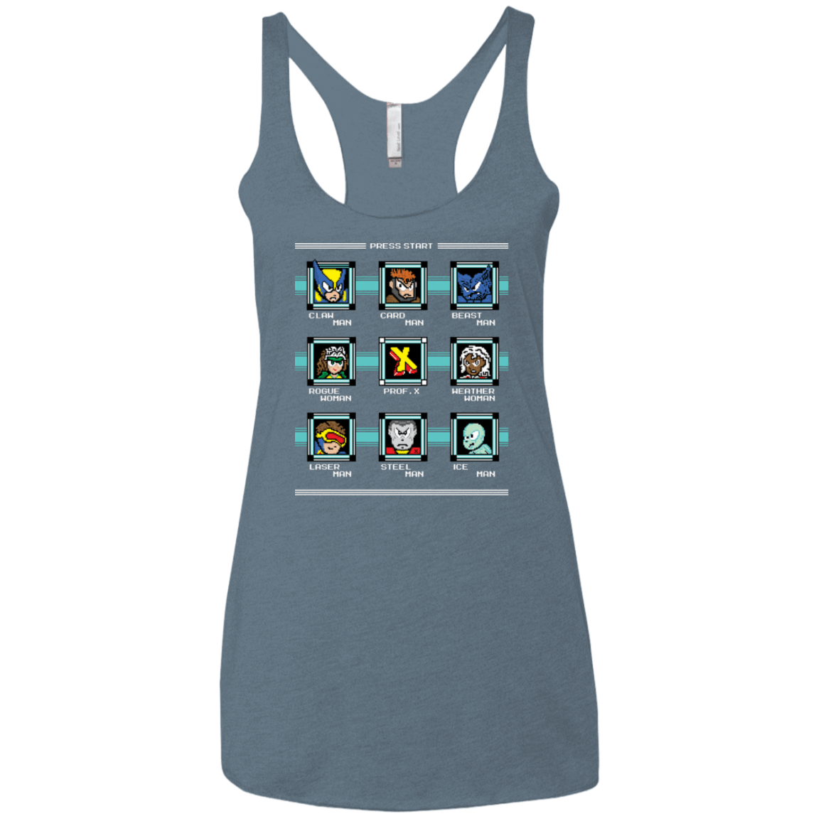 T-Shirts Indigo / X-Small Mega X-Man Women's Triblend Racerback Tank