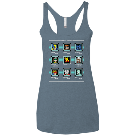 T-Shirts Indigo / X-Small Mega X-Man Women's Triblend Racerback Tank