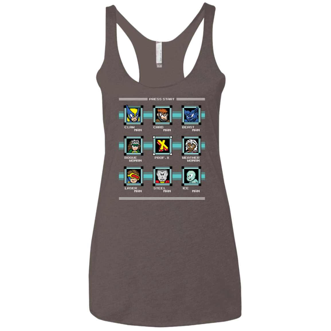 T-Shirts Macchiato / X-Small Mega X-Man Women's Triblend Racerback Tank