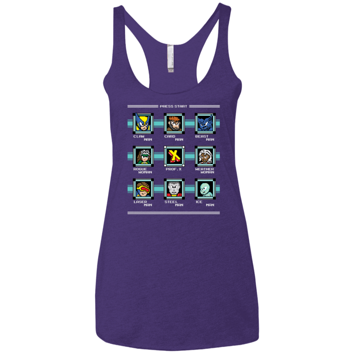 T-Shirts Purple Rush / X-Small Mega X-Man Women's Triblend Racerback Tank