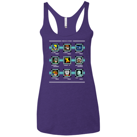 T-Shirts Purple Rush / X-Small Mega X-Man Women's Triblend Racerback Tank