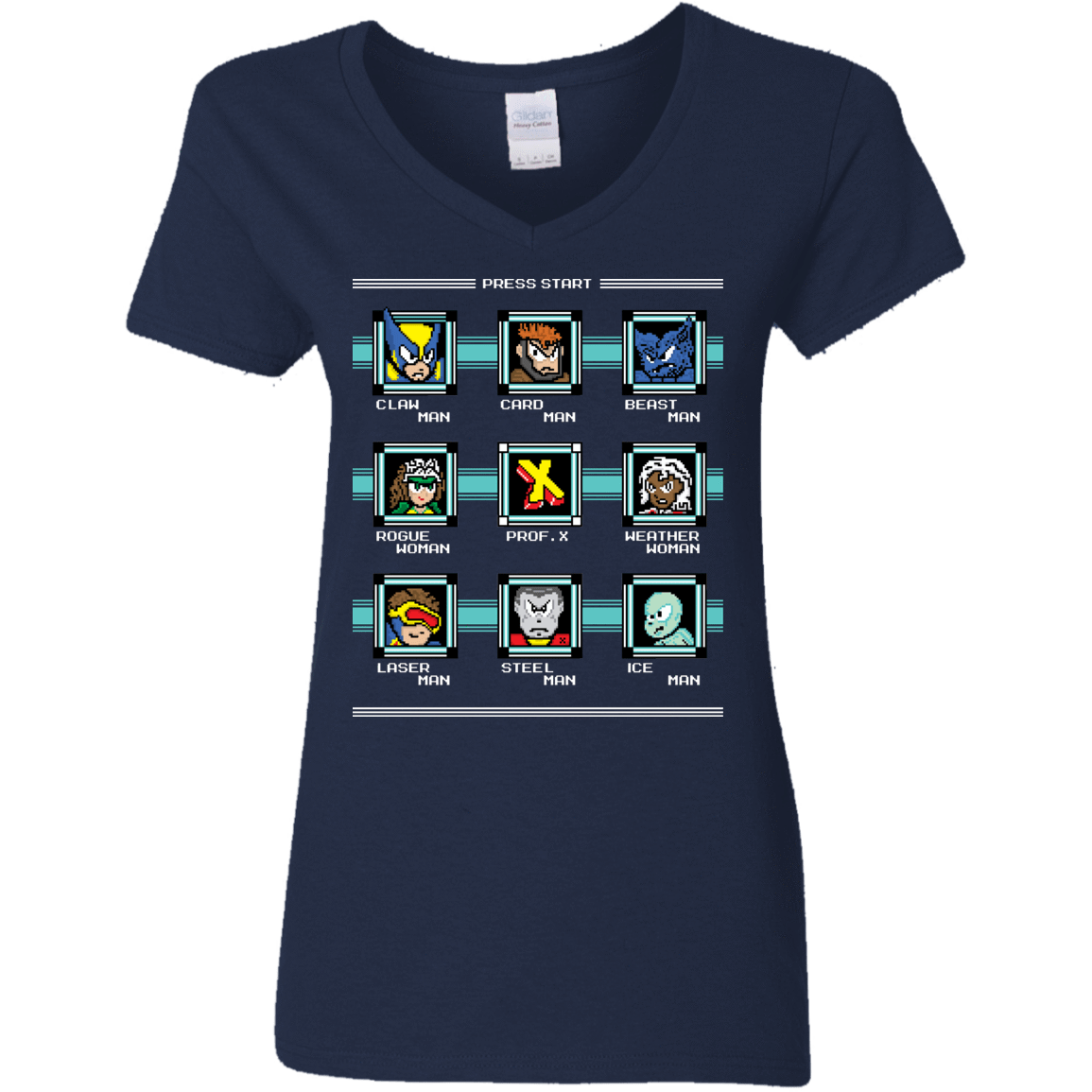 T-Shirts Navy / S Mega X-Man Women's V-Neck T-Shirt