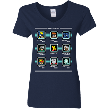 T-Shirts Navy / S Mega X-Man Women's V-Neck T-Shirt