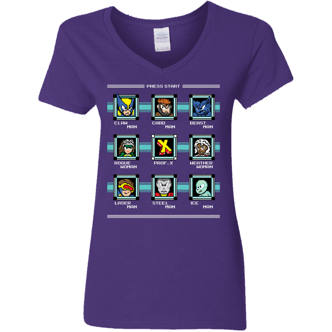 T-Shirts Purple / S Mega X-Man Women's V-Neck T-Shirt