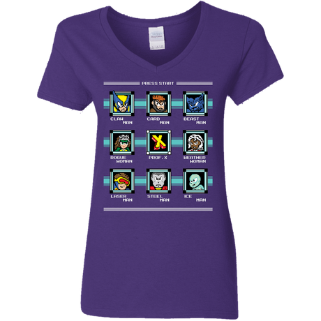 T-Shirts Purple / S Mega X-Man Women's V-Neck T-Shirt