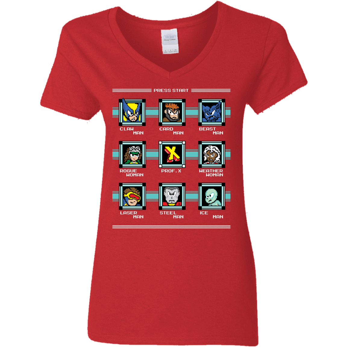 T-Shirts Red / S Mega X-Man Women's V-Neck T-Shirt