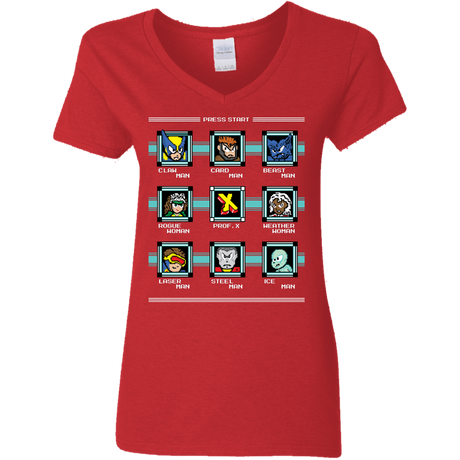 T-Shirts Red / S Mega X-Man Women's V-Neck T-Shirt