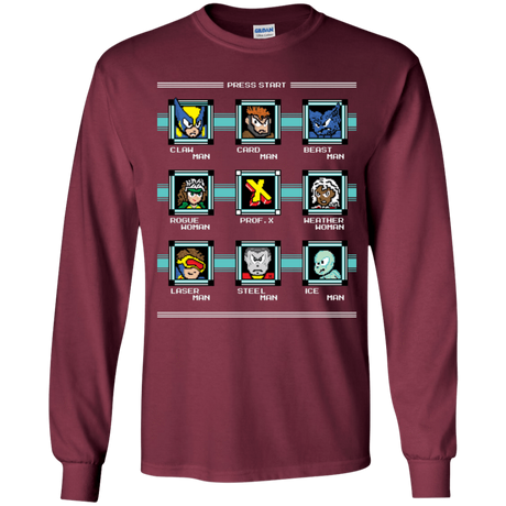T-Shirts Maroon / YS Mega X-Man Youth Long Sleeve T-Shirt