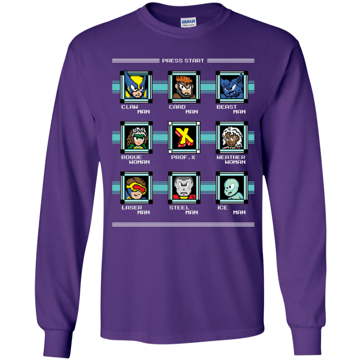 T-Shirts Purple / YS Mega X-Man Youth Long Sleeve T-Shirt