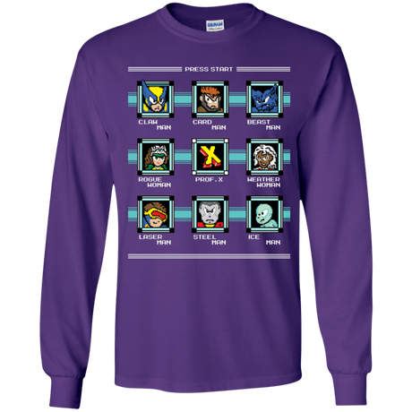 T-Shirts Purple / YS Mega X-Man Youth Long Sleeve T-Shirt