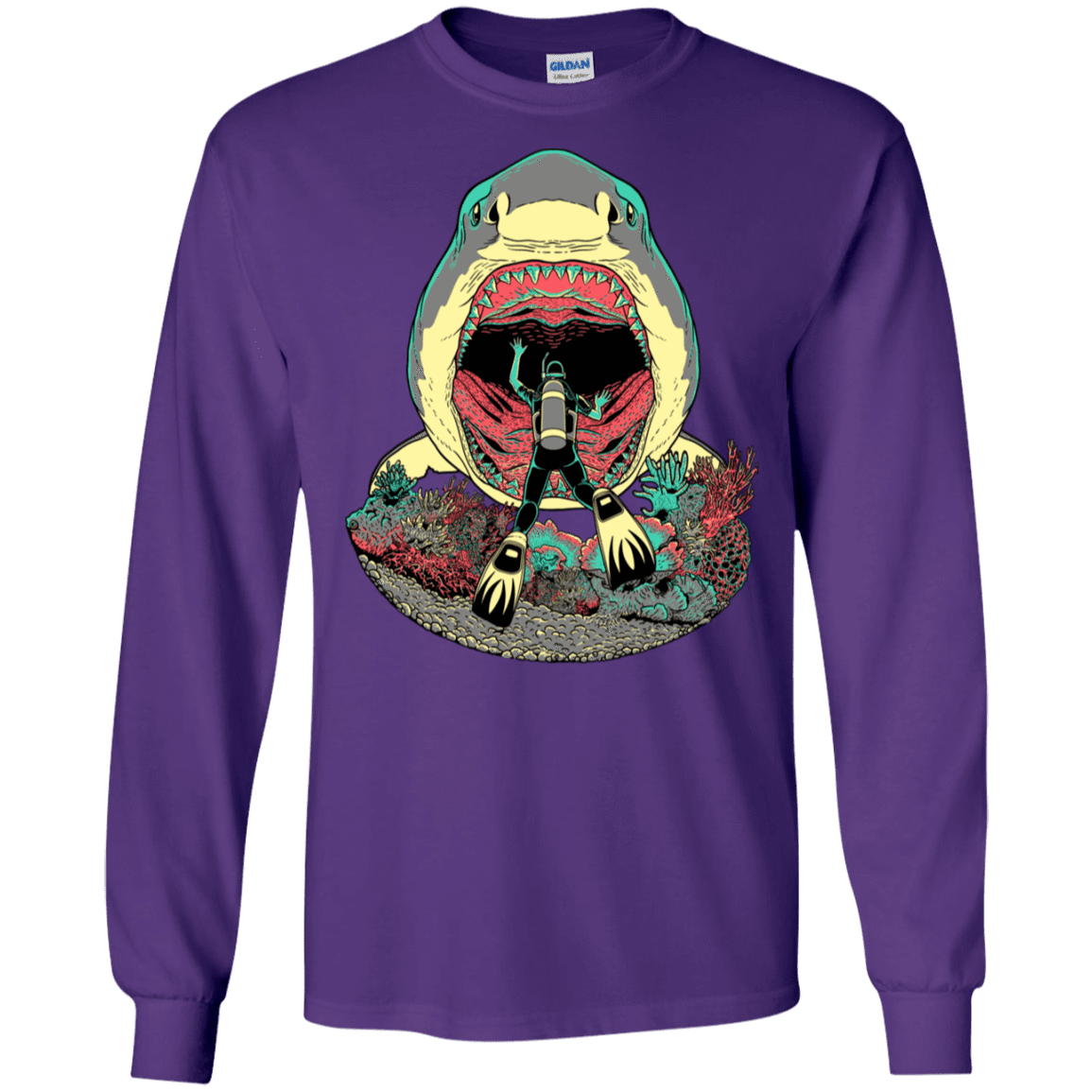 T-Shirts Purple / S Megalodoom Men's Long Sleeve T-Shirt
