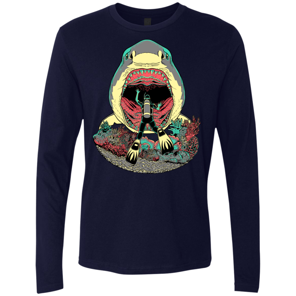 T-Shirts Midnight Navy / S Megalodoom Men's Premium Long Sleeve