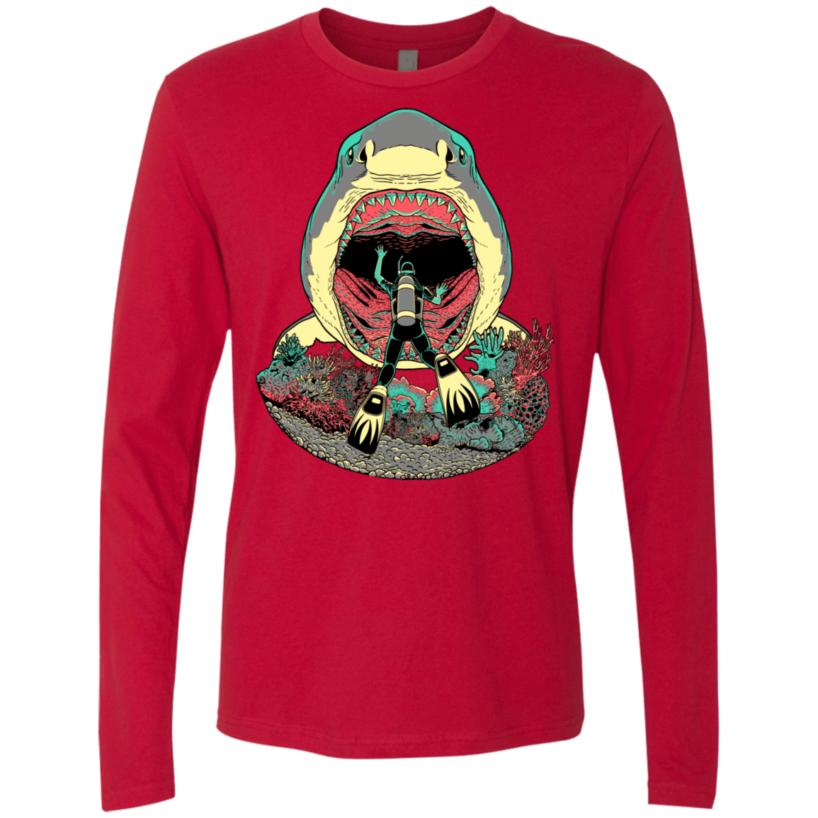 T-Shirts Red / S Megalodoom Men's Premium Long Sleeve