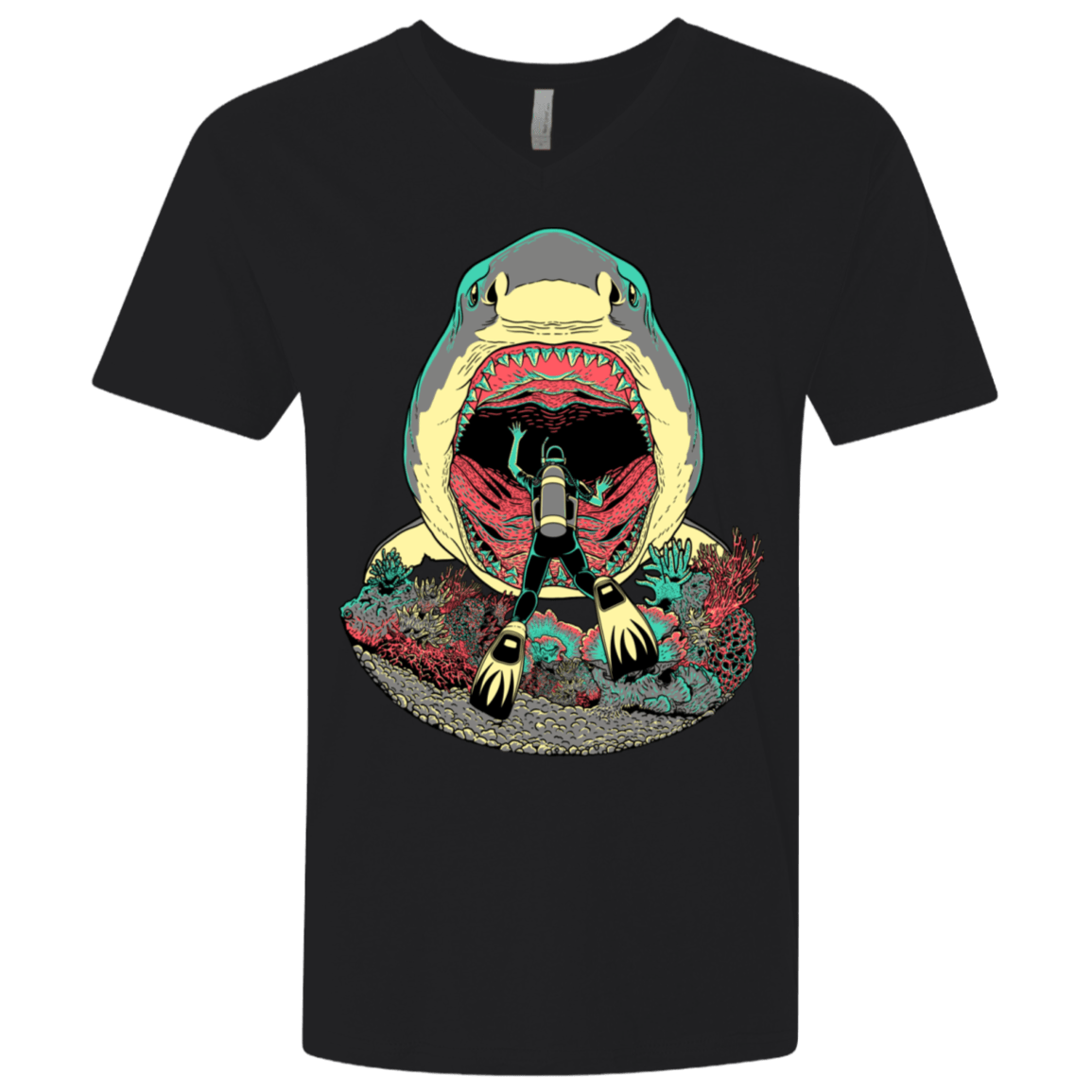 T-Shirts Black / X-Small Megalodoom Men's Premium V-Neck