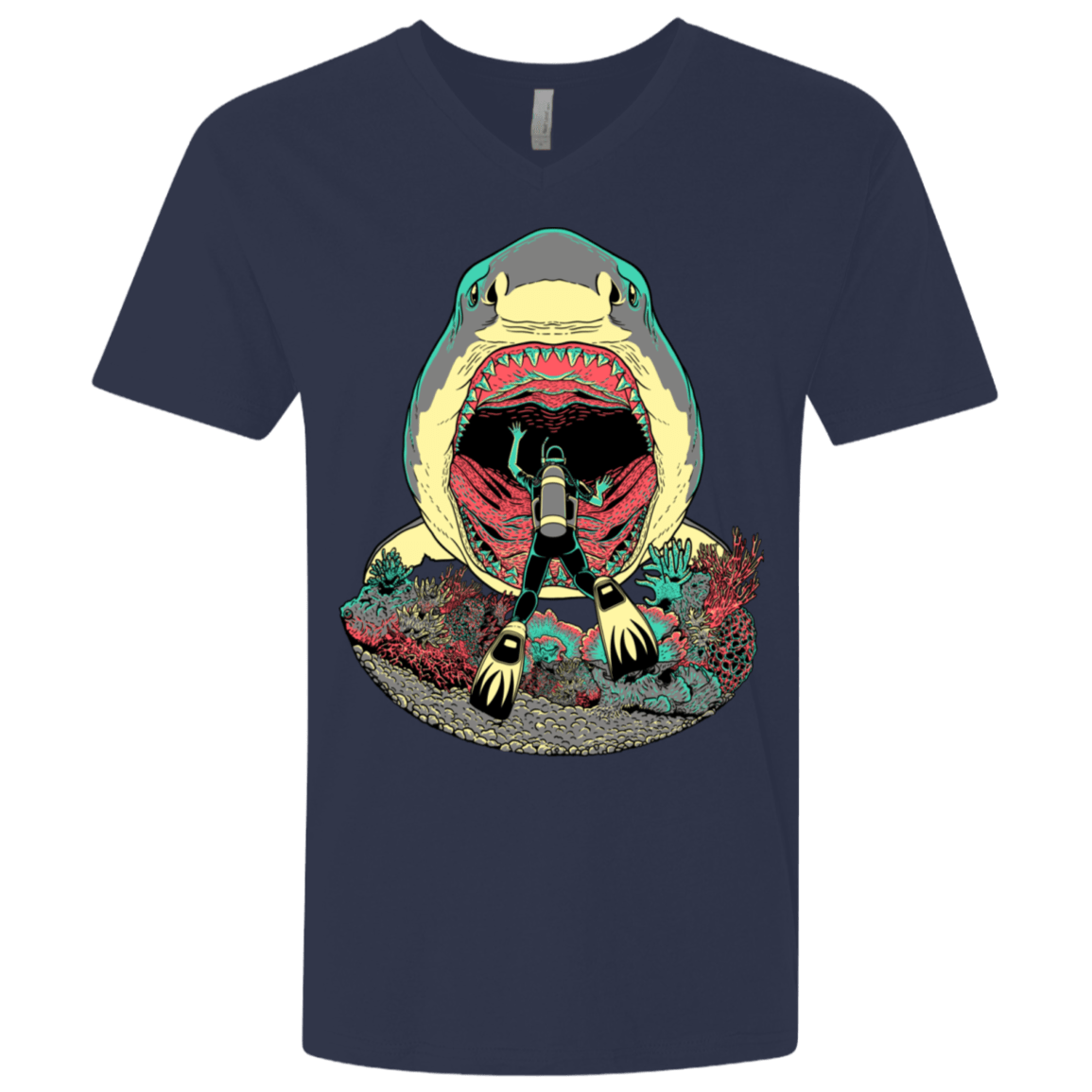 T-Shirts Midnight Navy / X-Small Megalodoom Men's Premium V-Neck