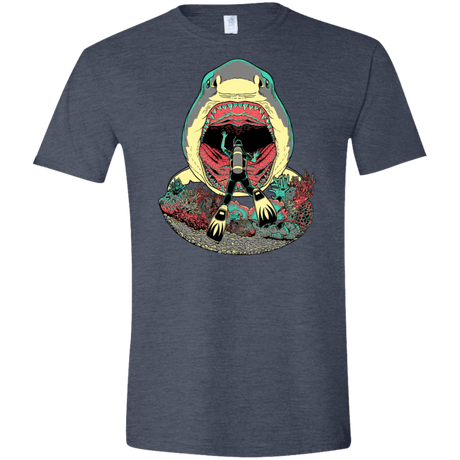 T-Shirts Heather Navy / S Megalodoom Men's Semi-Fitted Softstyle