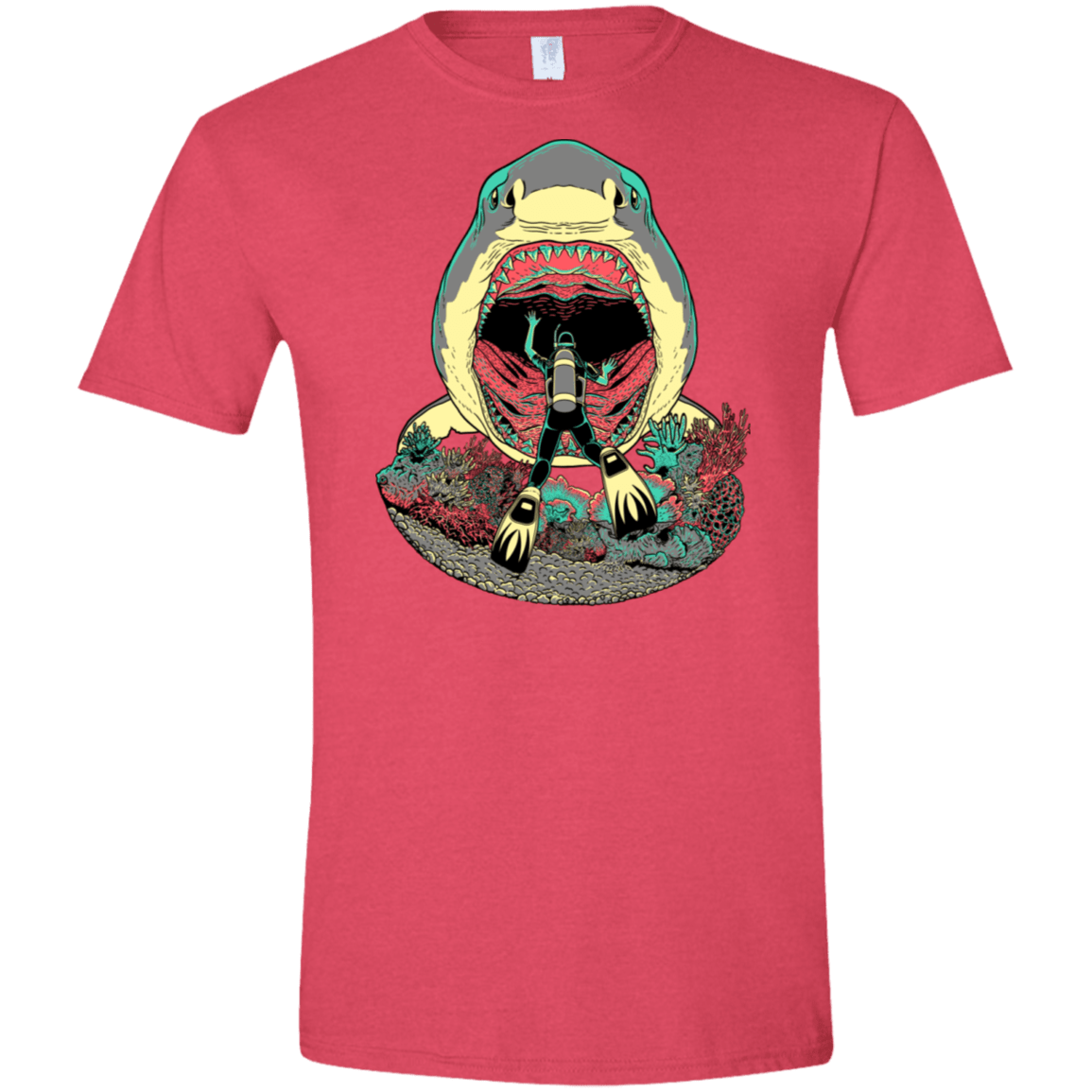 T-Shirts Heather Red / S Megalodoom Men's Semi-Fitted Softstyle