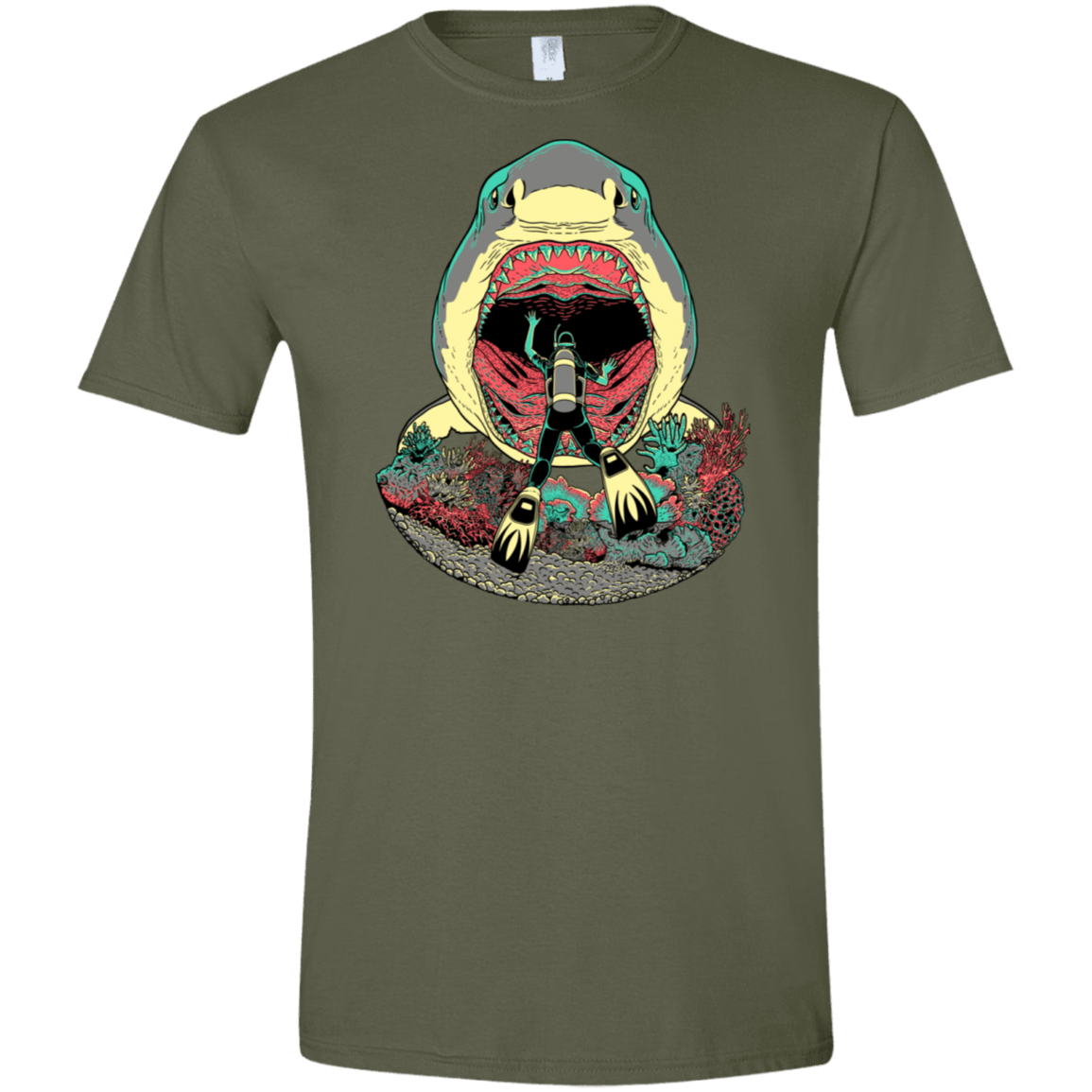 T-Shirts Military Green / S Megalodoom Men's Semi-Fitted Softstyle