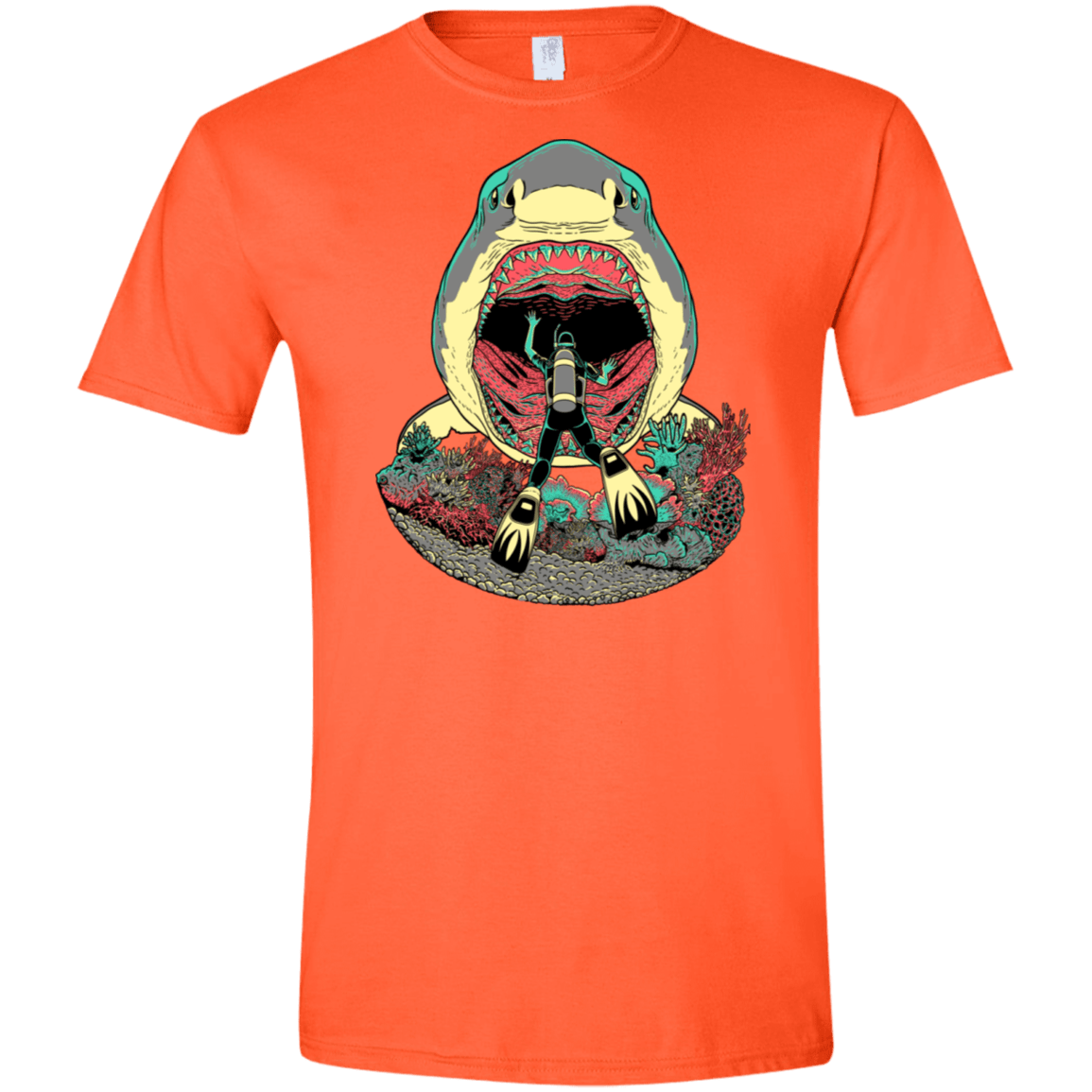 T-Shirts Orange / S Megalodoom Men's Semi-Fitted Softstyle