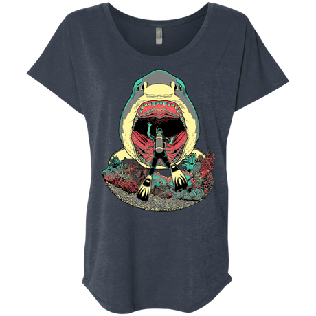 T-Shirts Vintage Navy / X-Small Megalodoom Triblend Dolman Sleeve