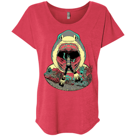 T-Shirts Vintage Red / X-Small Megalodoom Triblend Dolman Sleeve