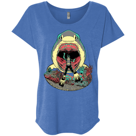 T-Shirts Vintage Royal / X-Small Megalodoom Triblend Dolman Sleeve