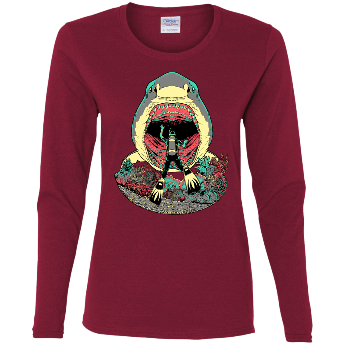 T-Shirts Cardinal / S Megalodoom Women's Long Sleeve T-Shirt