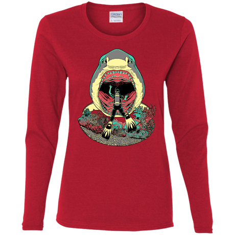 T-Shirts Red / S Megalodoom Women's Long Sleeve T-Shirt