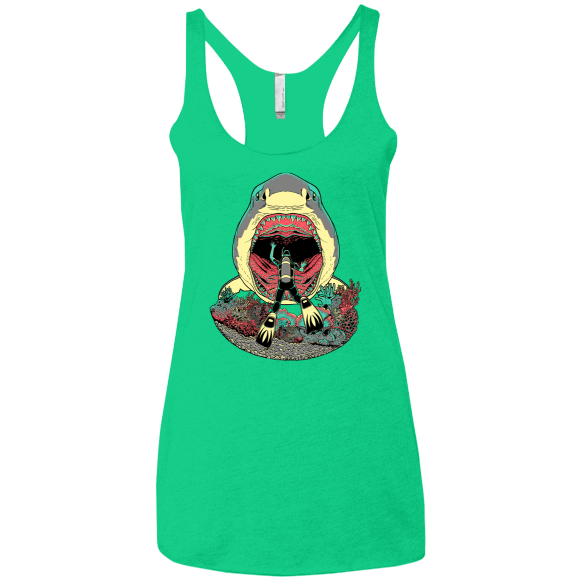 T-Shirts Envy / X-Small Megalodoom Women's Triblend Racerback Tank