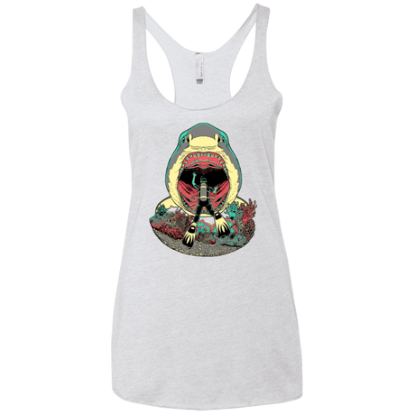 T-Shirts Heather White / X-Small Megalodoom Women's Triblend Racerback Tank