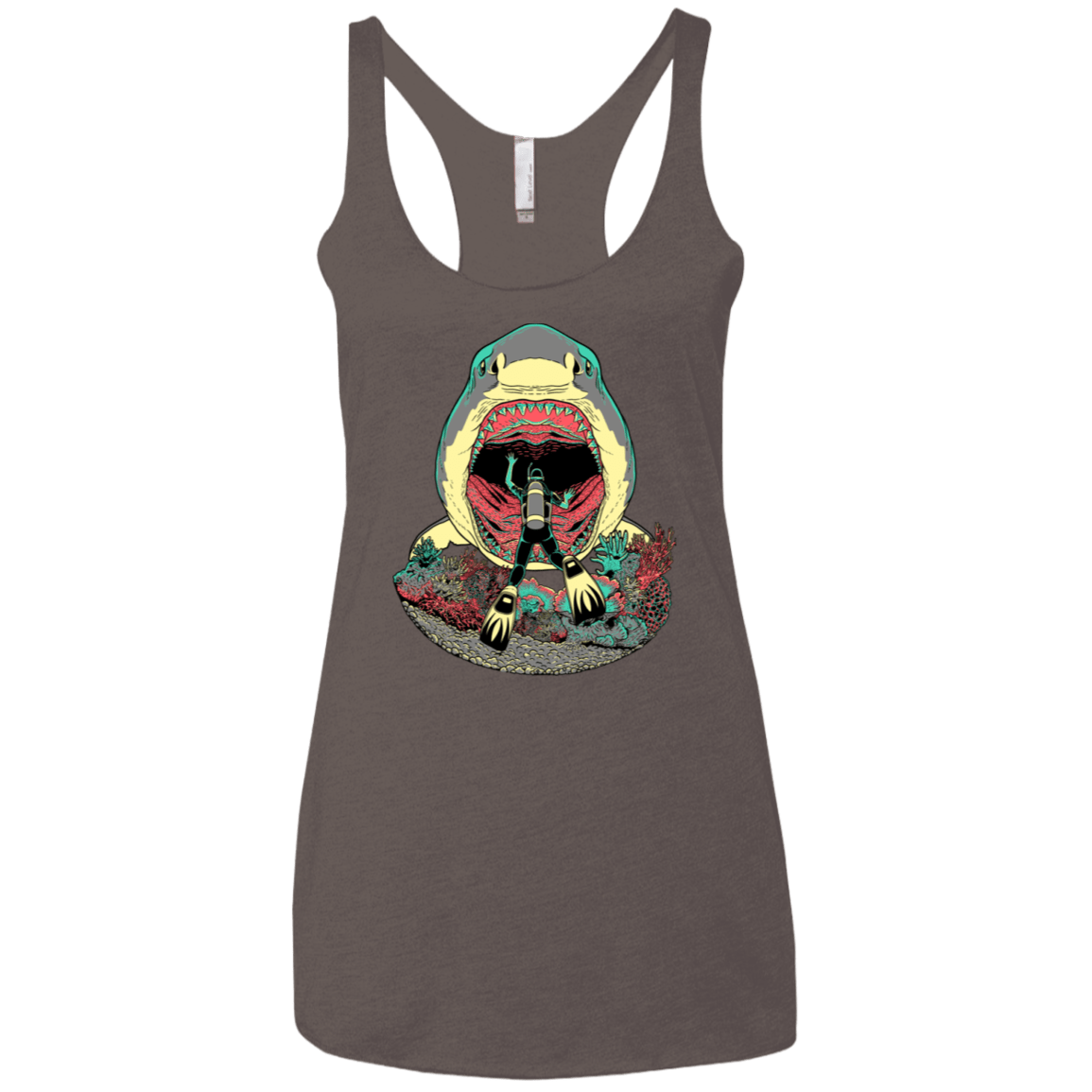 T-Shirts Macchiato / X-Small Megalodoom Women's Triblend Racerback Tank
